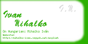 ivan mihalko business card